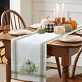 thumbnail image 3 of Green Pumpkin Table Runner, Autumn Thanksgiving Kitchen Dining Table Decoration for Home Party Decor 18x72 Inches, 3 of 9