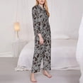 thumbnail image 3 of Yiaed Brown Moose with Pinecones Print Pajamas Women's Long Sleeve Sleepwear Soft Button Down Loungewear Pjs Lounge Set Nightwear Womens Pajama Pants-XX-Large, 3 of 7