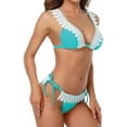 thumbnail image 5 of Womens Low Waist Bikini Sets Knot Front String Ruffled Two Piece Swimsuits, 5 of 6