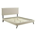 thumbnail image 2 of Modway Amaris Lit Plateforme Grand en Tissu avec Pieds Ronds Évasés, Beige, 2 of 7