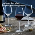thumbnail image 3 of Libbey Signature Greenwich All-Purpose Wine Glasses, 16-Ounce, Set of 4, Made in USA, Dishwasher Safe, Gift Box, 3 of 6