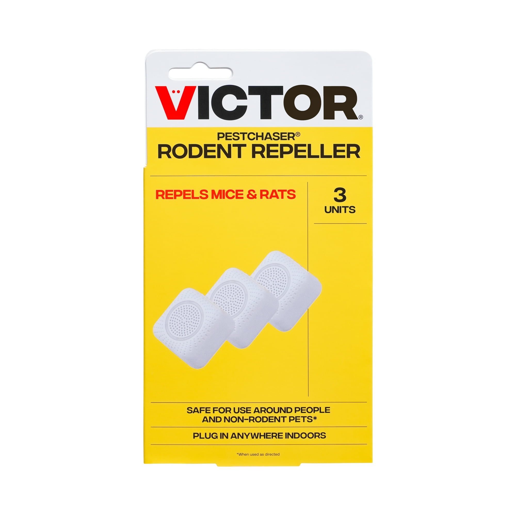 Victor PestChaser Rodent Repellent with Nightlight - Repel Rodents Indoors - 3 Pack