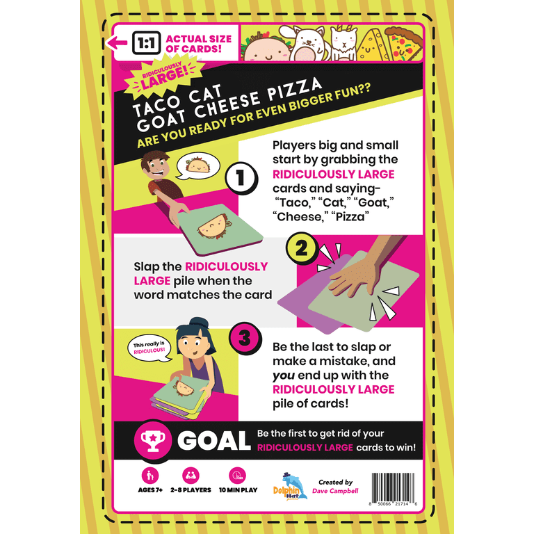 Dolphin Hat Games Taco Cat Goat Cheese Pizza Ridiculously Large
