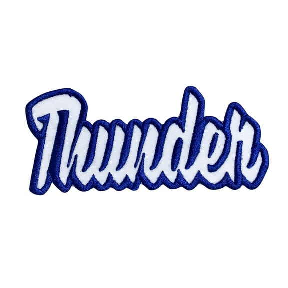 Thunder - Royal Blue/White - Team Mascot - Words/Names - Iron on Applique/Embroidered Patch