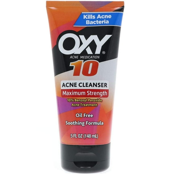 2 Pack Oxy Acne Medication Maximum Action Advanced Face Wash, 5 Ounce