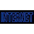 thumbnail image 1 of Double Stroke Internet LED Neon Sign 10 x 24 - inches, Clear Edge Cut Acrylic Backing, with Dimmer - Bright and Premium built indoor LED Neon Sign for Computer & Electronics store decor., 1 of 7
