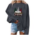thumbnail image 4 of Sudadera de Cuello Redondo de Navidad Para Mujer Moda Otoño Impreso Blusa de Manga Larga Suelta Casual Pullover Tops Odeerbi ODB196262, 4 of 5