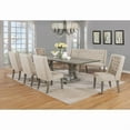 thumbnail image 2 of Rustic Gray Dining Chairs (Set of 2) with Beige Linen Fabric Tufted Seats, 2 of 5