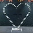 thumbnail image 6 of Heart Shaped Wedding Bracket Metal Arch Background Wrought Iron Wedding Event Party Decoration (White), 6 of 10