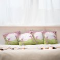 thumbnail image 3 of Ambesonne Forest Throw Pillow Cover 4 Pack, Land Blooms, 24", Green Pink Brown, 3 of 6