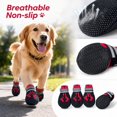 thumbnail image 7 of Dog Boots Non Slip Pet Paw Protectors Breathable Dog Shoes with Reflective Straps for Outdoor Walks Indoor Hardwood Floor Small Medium Large Dogs 4 Pack Black Red, 7 of 7