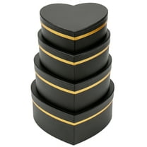 Heart Shaped Gift Boxes with Lids 4 Pack Black Gifts Box