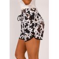 thumbnail image 2 of ABPHQTO Shorts de cintura media con cordón y pierna recta con estampado de vaca para mujer, 2 of 5