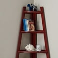 thumbnail image 4 of Danya B. Corner Ladder Five Shelf Bookcase - Cherry Finish, 4 of 6