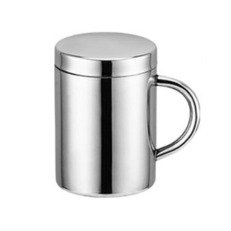 

Stainless Steel Double Walled Insulated Water Cup With Lid Coffee Mug Milk Cups