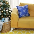 thumbnail image 3 of Christmas Snowflakes Decorative Single Throw Pillow 18" x 18" Blue & White Square for Couch, Bedding, 3 of 6
