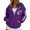 Purple, variant on FUZHIQ Women's Half Zip Football Graphic Hoodid Sweatshirt, Long Sleeve Casual Pullover with Pocket, Fall Game Day Top for Football Fans
