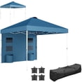 thumbnail image 7 of 10x 10 ft Pop Up Sun Shade,Party Tent with Sidewall, Instant Sun Shelter with Height Adjustable Strong Metal Legs,4 Storage Pockets,Dual Trash Bag Holders,for Outdoor Events, Beach,Blue, 7 of 7