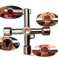 thumbnail image 3 of 2 Pcs 2.91 Inch 4-Way Key, Multi-Functional Utilities Key, Plumbing Key Wrench, Plumber Key Opening Key Tool for Electric Control Water Gas Meter Box Cupboard Cabinet Train, 3 of 5