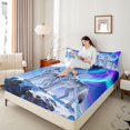 thumbnail image 4 of Feelyou Snow Wolf Animal Bed Sheets, Antarctic Aurora King Sheets, 4pcs, 4 of 7