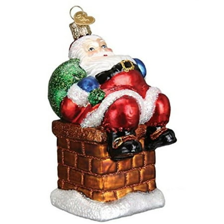 Christmas Chimney - Old World Christmas Blown Glass Chimney Stop Santa Ornament