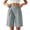 Gray, variant on Women's Double Button Pleated Bermuda Shorts High Waist Front Pleat Straight Suit Shorts with Side Pockets for Office Daily Wear
