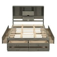 thumbnail image 6 of Harper & Bright Designs Queen Size Bed Frame with Storage Headboard and 8 Drawers, Solid Wood Platform Bed with Storage Shelves, Gray, 6 of 11