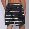thumbnail image 4 of WAVSUF Summer Drawstring Shorts for Mens Elasticity Short Pants Stripe Black Size 2XL, 4 of 4