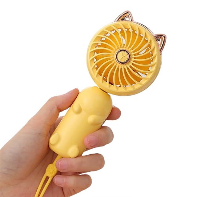 Advancent Ventilador de escritorio Mini ventiladores de mano Sala de estar Refrigerador recargable de verano de plástico Viajes Mochilero Suministros al Electrodomésticos Amarillo Tipo 1 Advancent HA065525-05B