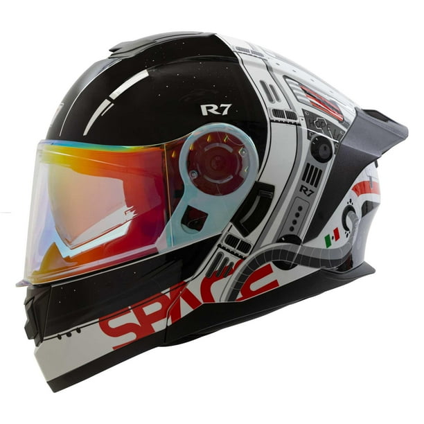 Casco Moto Abatible R7 Space Luz Led Certificado Dot Walmart en linea