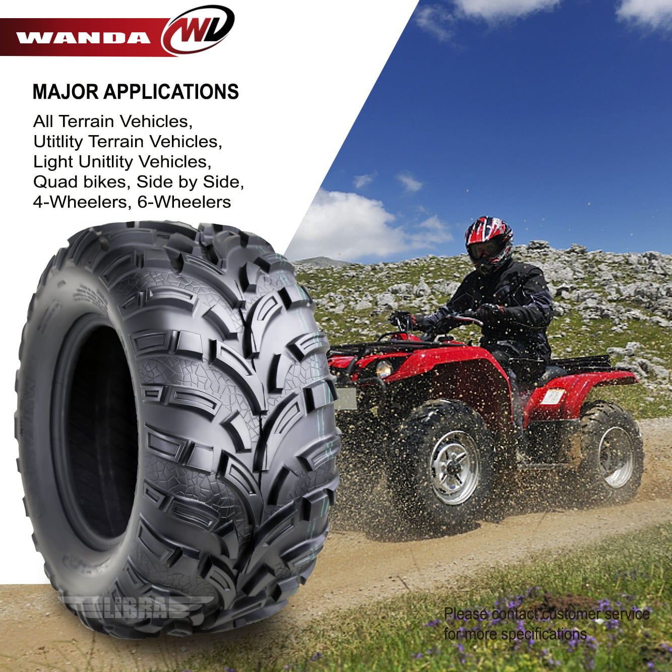 One New WANDA ATV Tire 25x11-12 /6PR P373A - 10253