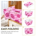 thumbnail image 4 of Storage Box With Lid 16.5x12.6x11.8In Lidded Home Storage Bins Foldable Stacked Household Storage Box Soft Pink Background Floral, 4 of 7