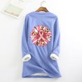 thumbnail image 3 of Jsaierl Chemises Cancer du Sein pour Femmes Hiver Doublé Polaire Chandail Grande Taille Col Rond Manches Longues Raglan Blouses Chaudes Chemises de Sensibilisation, 3 of 3