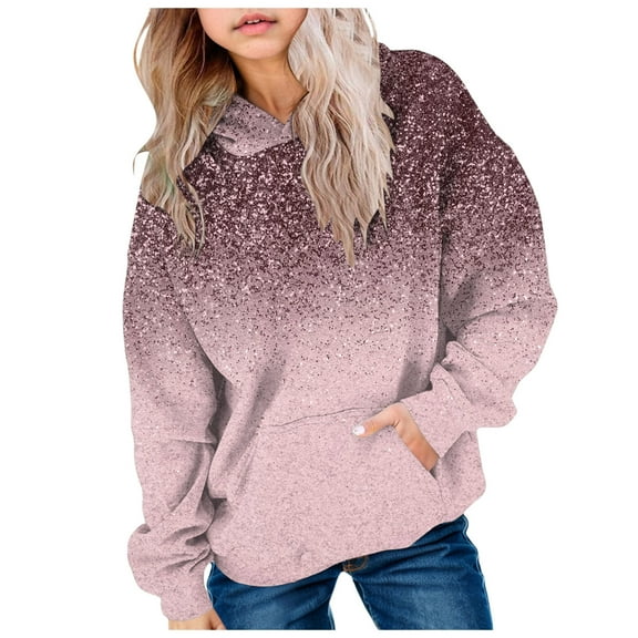 Kogui Teen Girls Hoodies Trendy Hoodies for Teen Girls Trendy Fashion Long Sleeve Hooded Sweatshirt Kid Clothes Size 13-14 (Pink,13-14 Years)