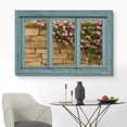 thumbnail image 2 of wall26 Canvas Print Wall Art Window View of Brick Wall &amp; Pink Flowers Nature Wilderness Photography Realism Rustic Landscape Colorful Vibrant for Living Room, Bedroom, Office - 12"x18", 2 of 5