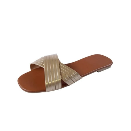 

Womens Slippers Women Girls Flat Bohemian Style Casual Sandals Slippers Beach Shoes