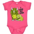 thumbnail image 3 of Inktastic I Love my Dad with Baby and Daddy Triceratops Boys or Girls Baby Bodysuit, 3 of 5