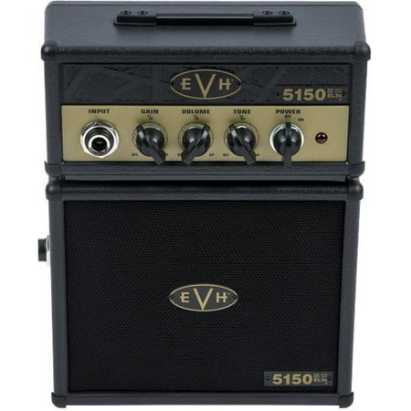 EVH 5150III Micro Stack 1-Watt Head/1x3  Cab Guitar Amplifier Stack Just like its bigger brothers  the EVH 5150III Micro Stack is filled with arena-sized crunch - yet you won t need a road crew to move it. Perfect for practicing in a dorm room or office  it features the look and sound that put EVH amplifiers on the map. With a full set of Gain  Volume and Tone controls you can dial in your sound as clean or gritty as you want. It even includes a headphone output jack for silent practice. Features: One-watt single-channel amplifier Single 3  speaker Dedicated gain  volume and tone controls Integrated tilt-back kickstand 1/4  headphone jack and 9VDC adapter jack 9V battery included Get your EVH 5150III Micro Stack 1-Watt Head/1x3  Cab Guitar Amplifier Stack today at the guaranteed lowest price from Sam Ash Direct with our 45-day return and 60-day price protection policy.