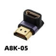 thumbnail image 1 of Adaptador macho-hembra 8K HDTV2.1 con curva hacia arriba de 90 grados y 270 grados Adaptador AM/AF para TV por computadora ultra HD, 1 of 6