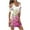 Hot Pink dresses for women 2023, variant on Wycnly Dresses for Women Beach Plus Size Cold Shoulder Strap Vintage Graphics Dresses Crewneck Short Sleeve Western Print Summer Mini Formal Dress Hot Pink s