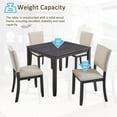 thumbnail image 6 of taoruifang 5pcs Modern 4 Person Dining Table Set with 4 Chairs, Square table with Fabric chairs for Living Room, Kitchen and Dining Room, Antique Black + Beige, 6 of 11