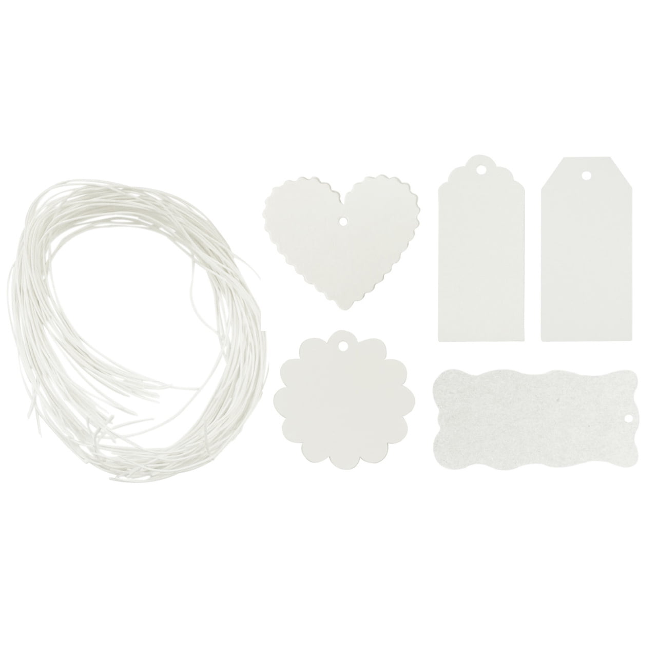 Wrapables® 100 Gift Tags/Kraft Hang Tags with Free Cut String for Gifts Crafts and Price Tags, White