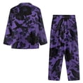 thumbnail image 4 of SCRAWLGOD Halloween Crow Rose Spider Web Violet 2 Piece Mens Pajamas Set, Wrinkle-Free Soft Notched Collar Pajamas for Men, Long Sleeve Mens Sleepwear with Pockets & Elastic Band, XL, 4 of 6