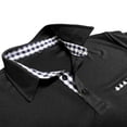 thumbnail image 6 of Dresfit Polo Shirts Mens Button Down Short Sleeve Business T Shirts Collared Lightweight Chest Pockets Golf Tees Big and Tall Patchwork Tops Black XL, 6 of 8