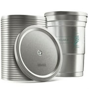 30-Pack Aluminum Lids with Straw Hole, Fits the 20oz Aluminum Ball Recyclable Party Cup (20oz Size Only) Cups Sold Separately