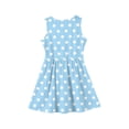 thumbnail image 4 of YOUYEDIAN Teen Girls Summer Dress Kids Cute Polka Dots Print Sleeveless Dresses Toddler Casual Patchwork Crewneck Sundress (Light Blue, 6-7 Years), 4 of 4