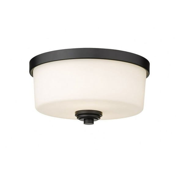 2 Light Flush Mount in Tuscan Style 12.25 inches Wide By 6 inches High-Matte Black Finish Bailey Street Home 372-Bel-4186081
