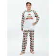 thumbnail image 4 of Elippeo Christmas Family Pajamas Matching Set Letter Print Raglan Sleeve Tops and Elastic Pants Loungewear Soft Sleepwear, 4 of 10