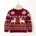 thumbnail image 2 of Atogsazn Children's Christmas Sweaters Kids Crewneck Long Sleeve Pullover Sweater Winter Warm Clothing Tops Fashion B-Red 5-6 Years, 2 of 6