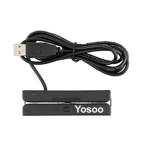 Yosoo USB Magnetic Strip Card Reader 3 Tracks Mini Mag Hi-Co Swiper for POS (Best Credit Card Swiper For Android)
